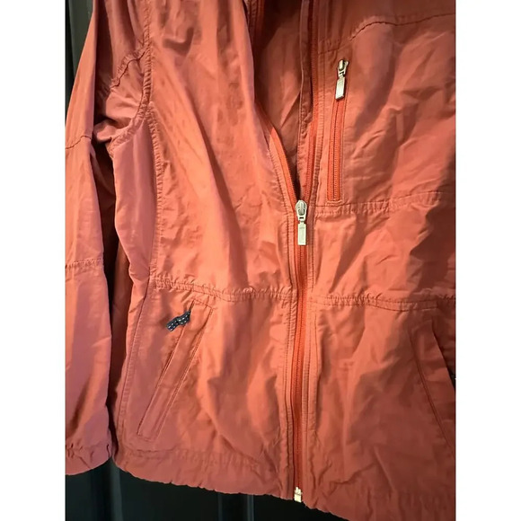 L.L.Bean Rust Coral Zip-Up Windbreaker Jacket Petite Small - Picture 3 of 5